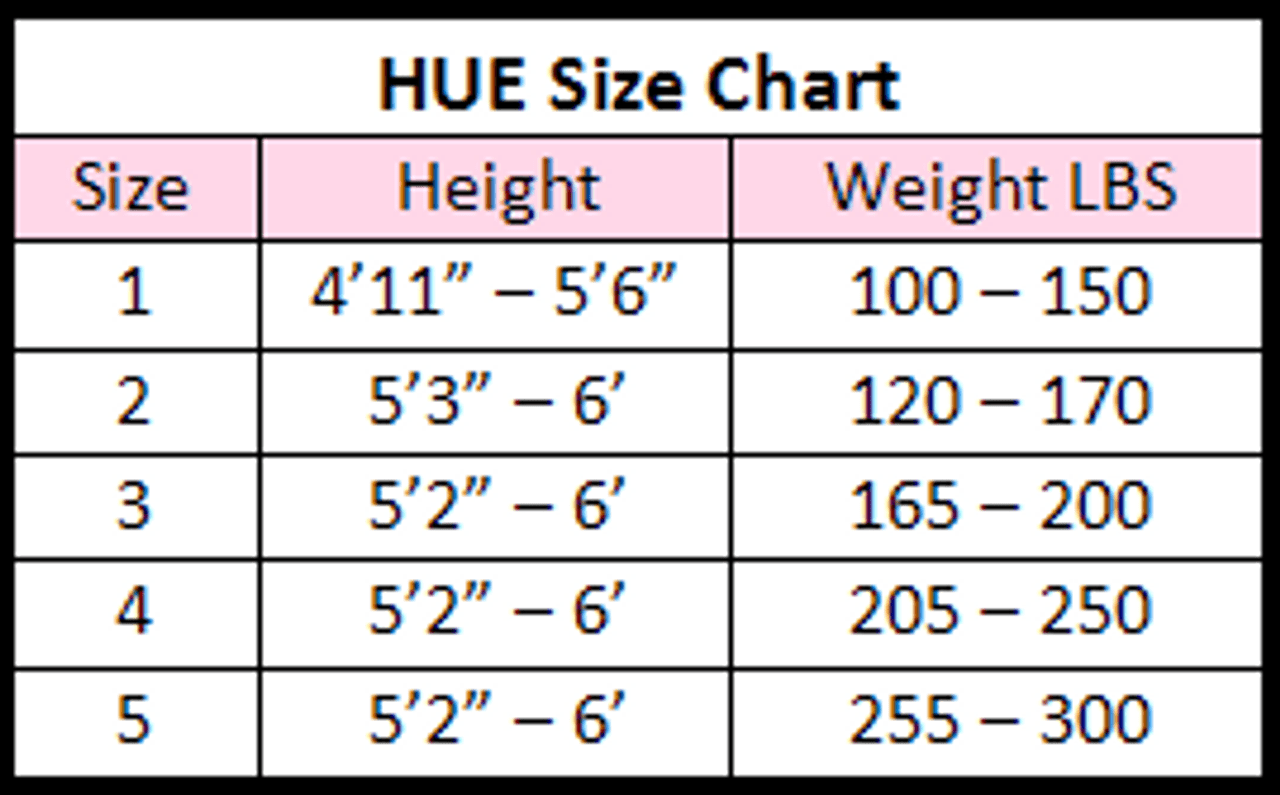 Hue Tights Size Chart