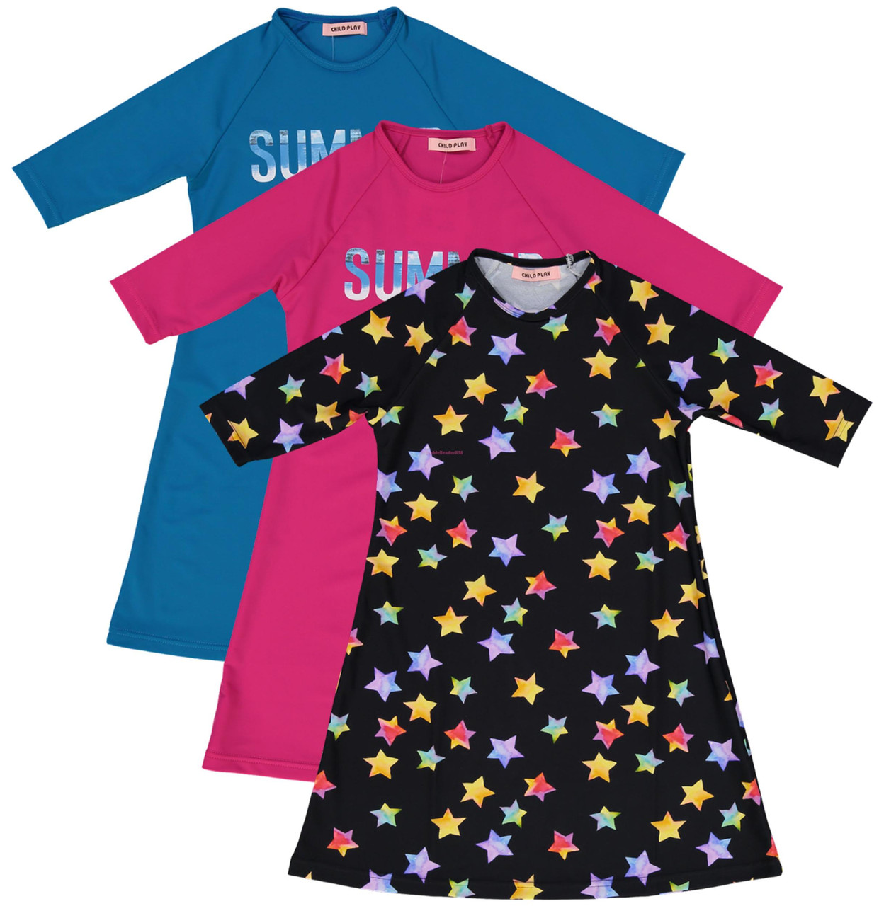 Child Play Girls Swim Dress Double Header Usa
