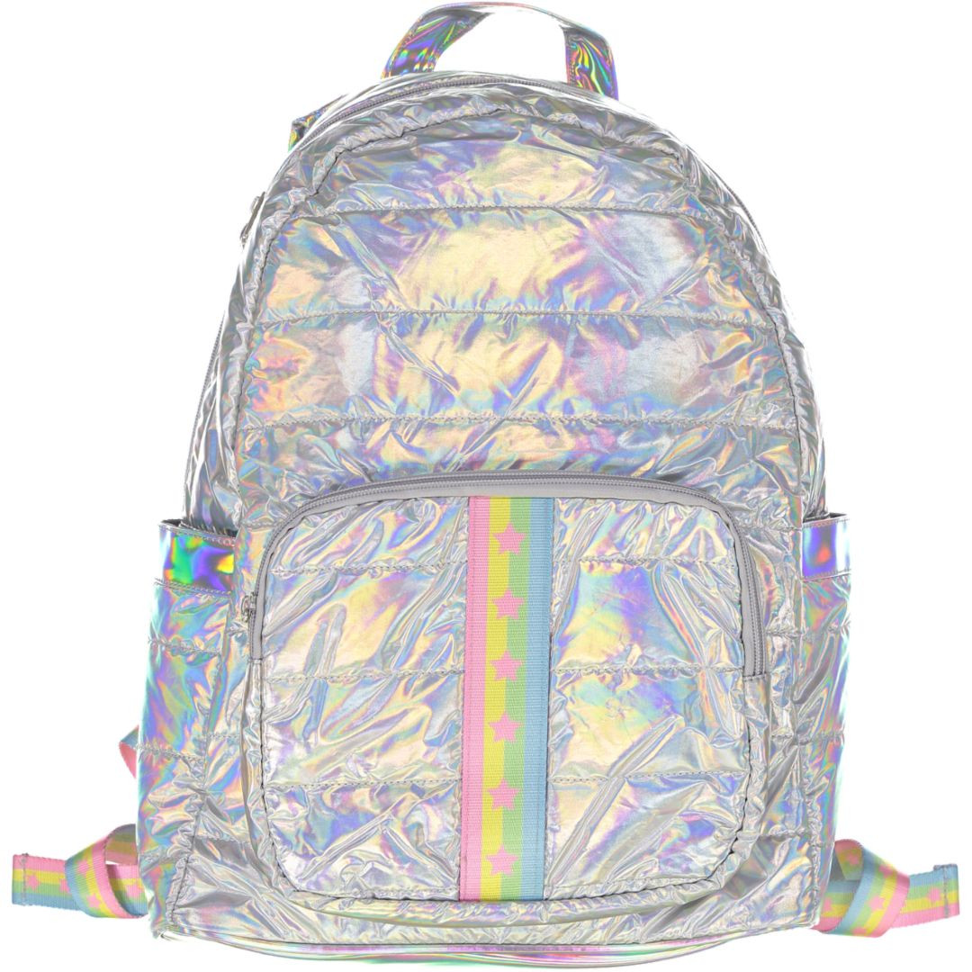 Top Trenz Pink Stars/Pastel Stripes Backpack Double Header USA
