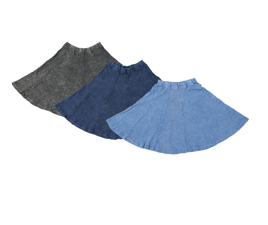 Kiki Riki Girls Ribbed Stonewash Panel Skirt - Double Header USA
