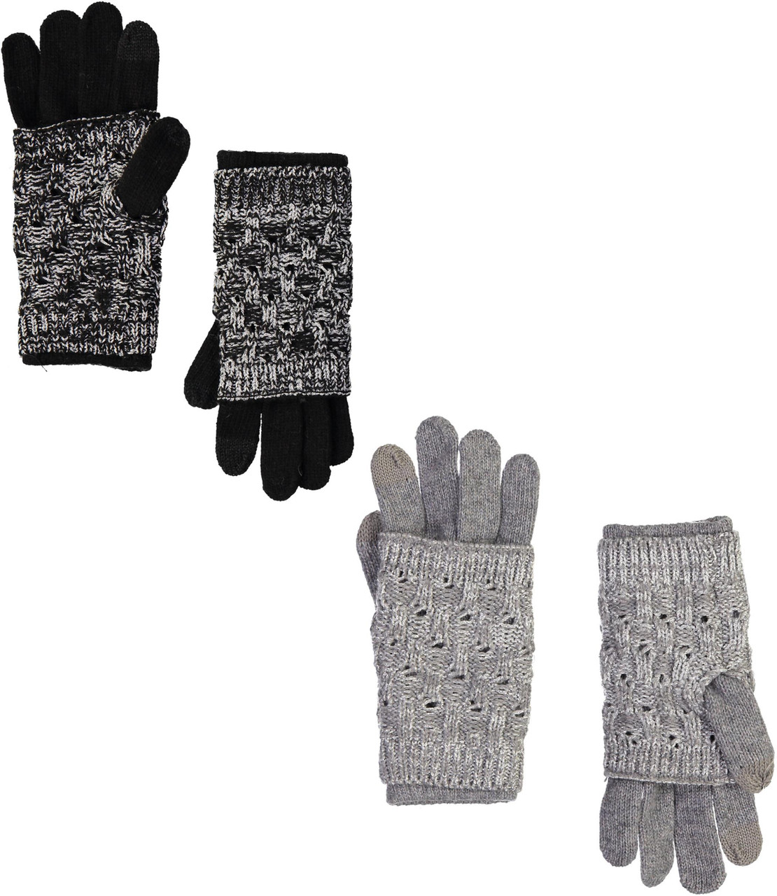 womens black knit gloves