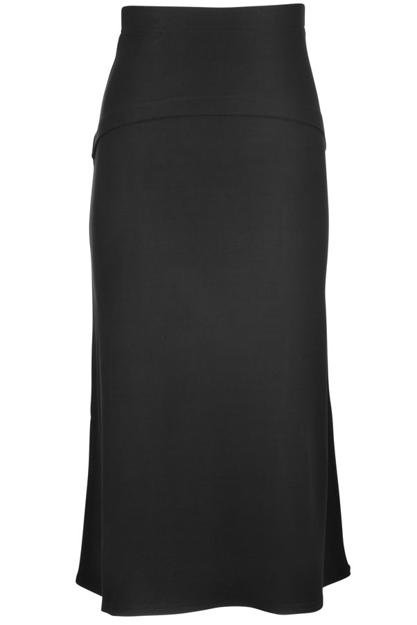 BGDK Ladies Ribbed Panel Skirt - Navy BK1610A