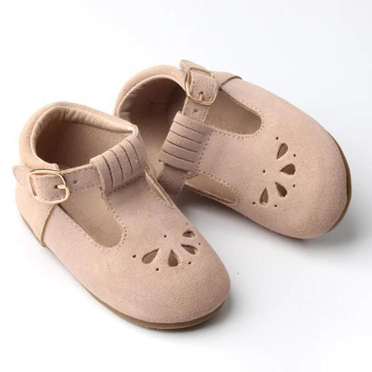 girls tan t bar shoes