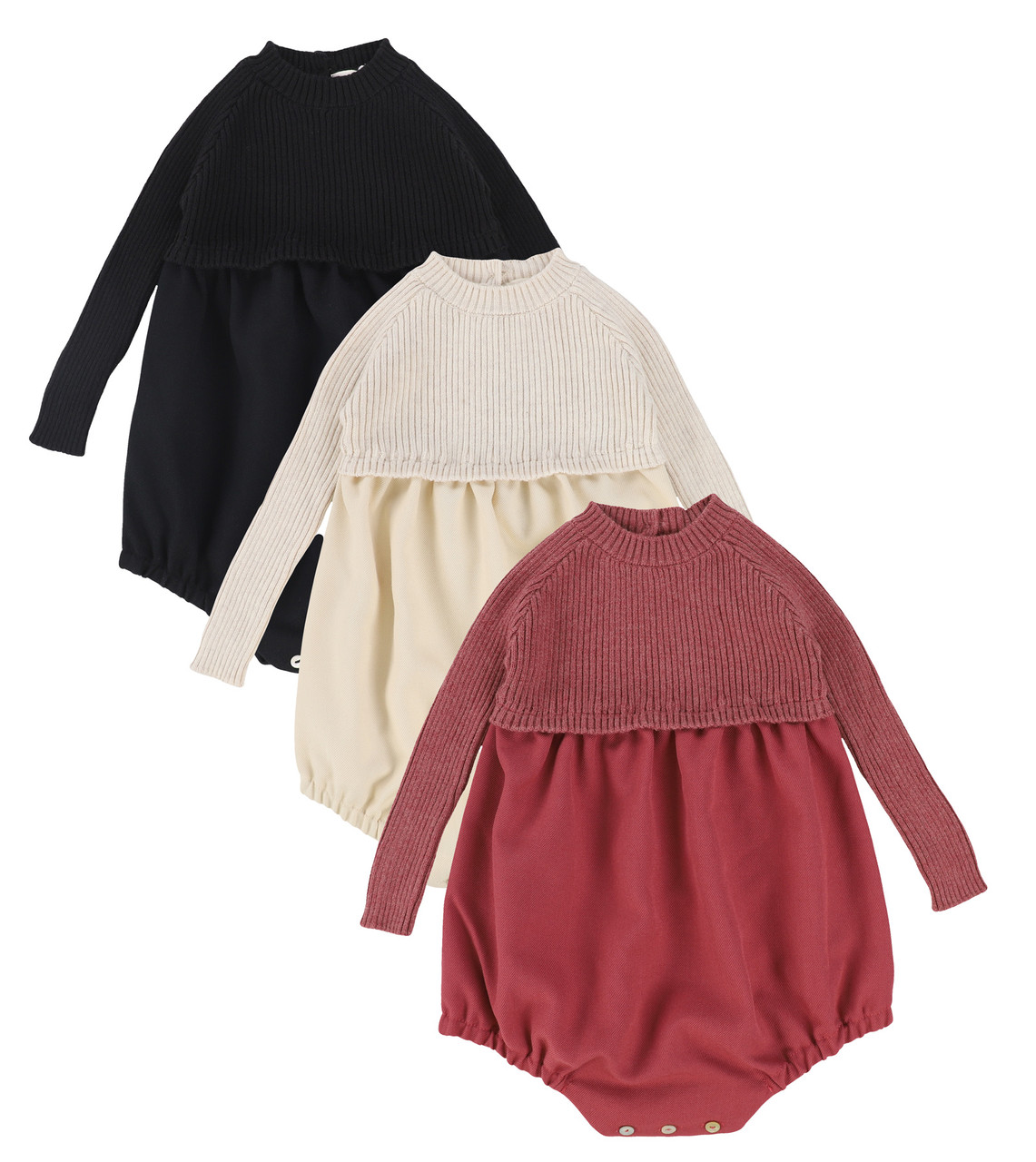 Analogie by Lil Legs Girls Baby Winter Ribbed Knit Bubble Romper - Double  Header USA