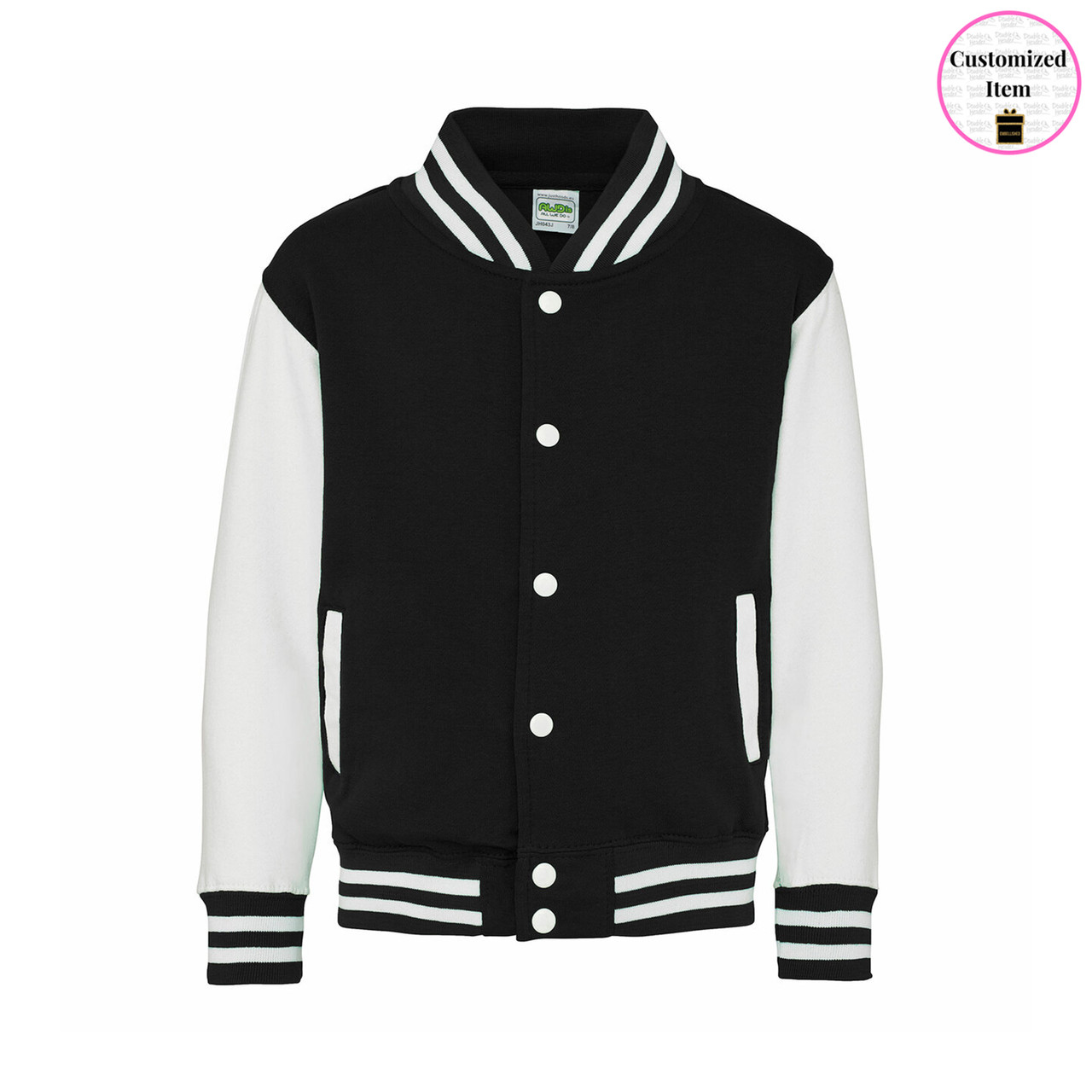 Varsity Adult Jacket Black/White - Double Header USA