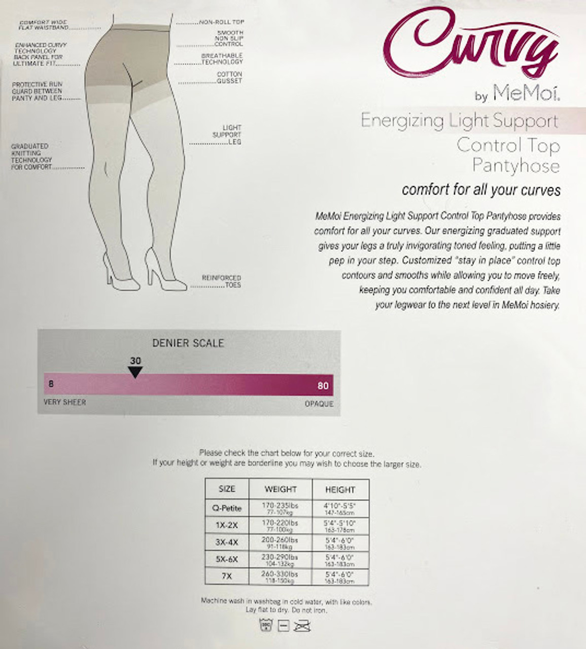 Energizing Light Support Control Top Pantyhose