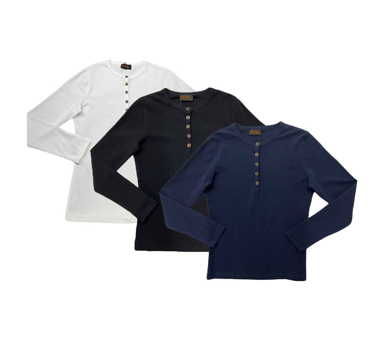 Women's Long Sleeve Henley T-Shirt 