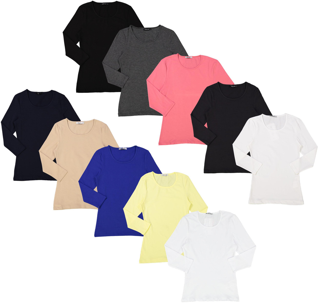 Kiki Riki Womens Wide Neck 3/4 Sleeve Cotton Shell - Double