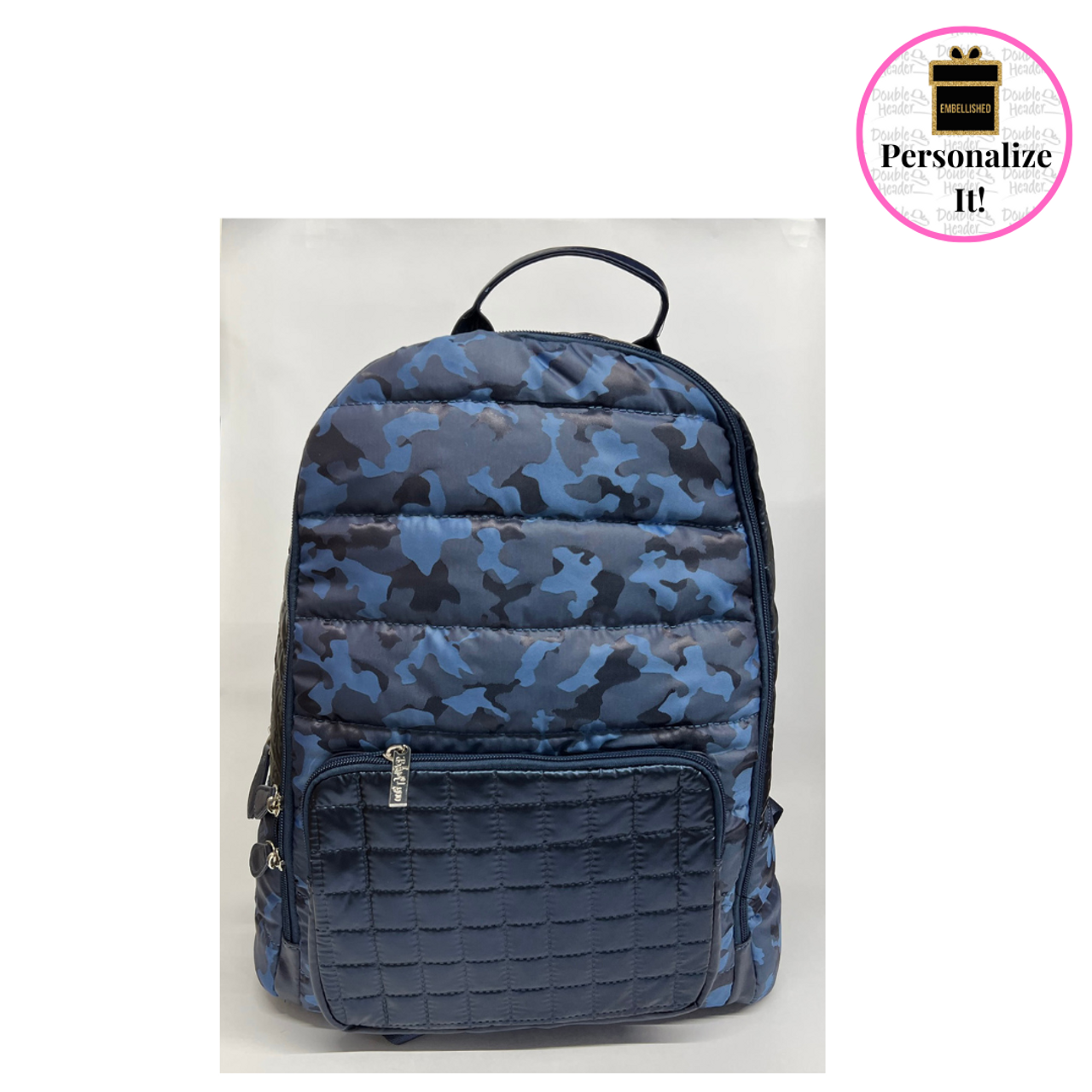 Grey Camo Backpack CUSTOMIZE with an Embellishment – Quilted Koala