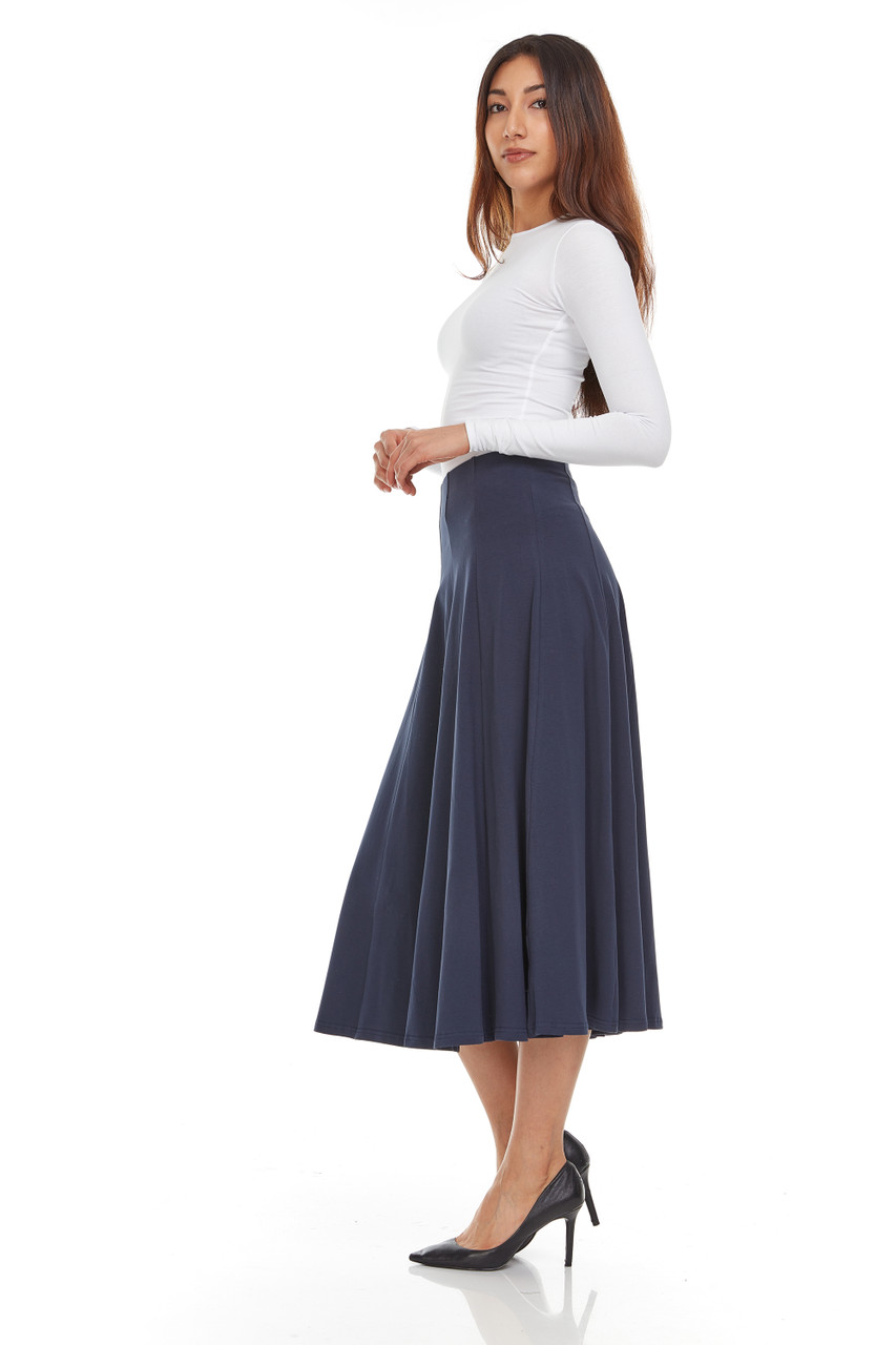 Women's Midi Cotton Panel Skirt - Double Header USA