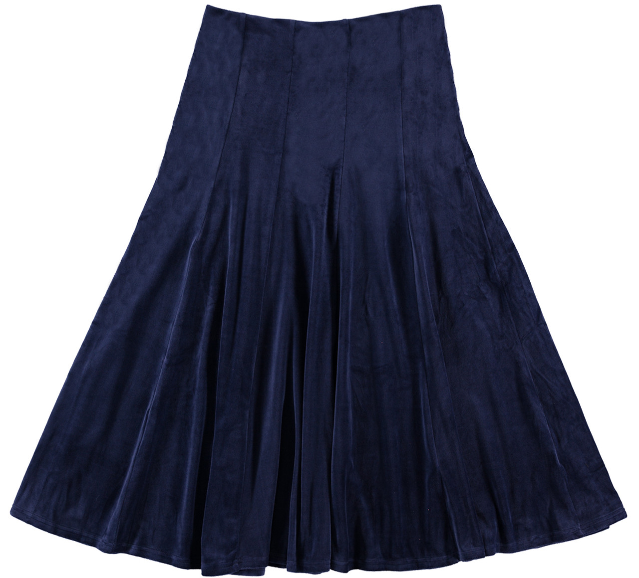 Women/Teens 33 Inches Midi Velour Panel Skirt - Double Header USA
