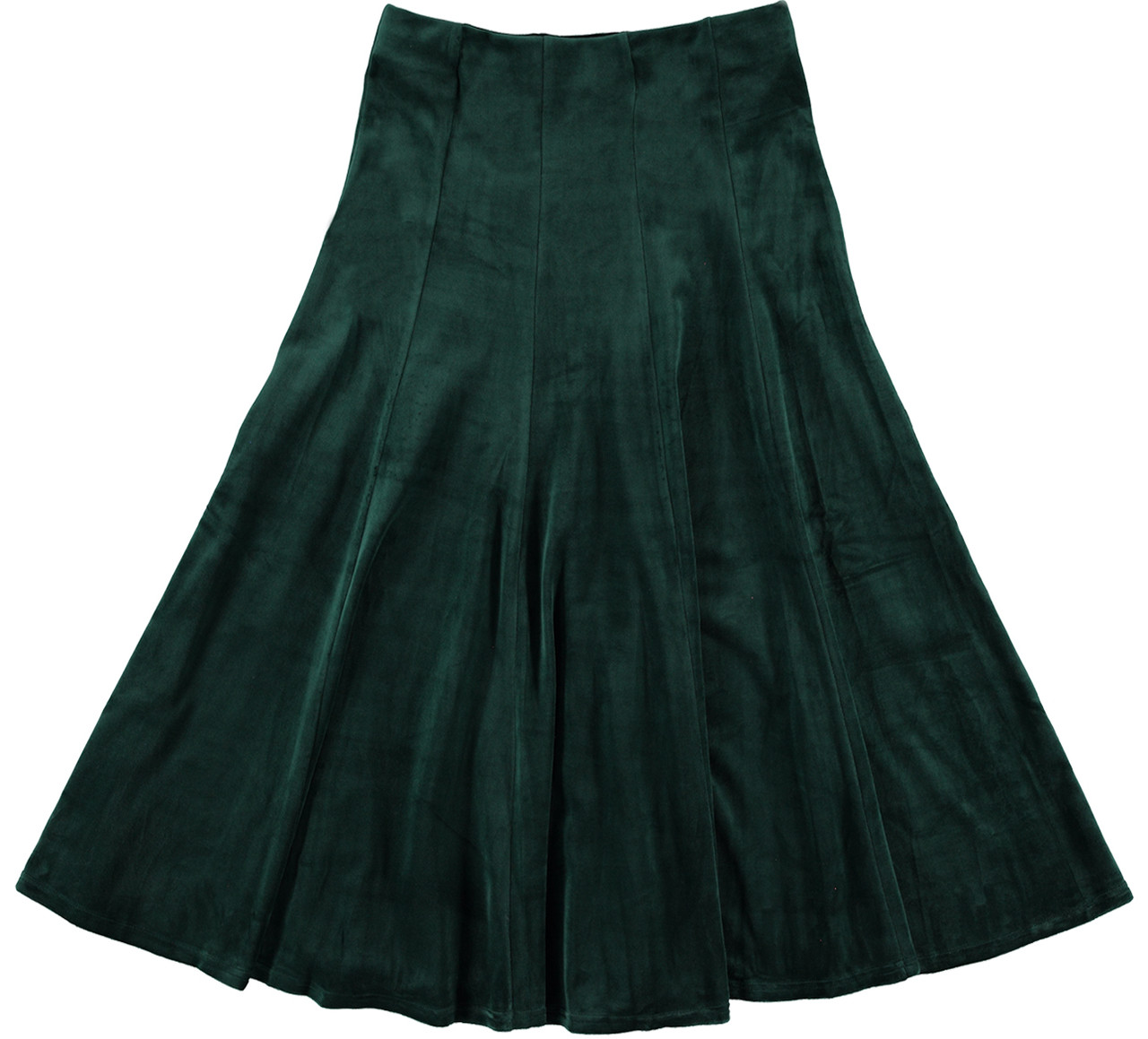 Women/Teens 33 Inches Midi Velour Panel Skirt - Double Header USA