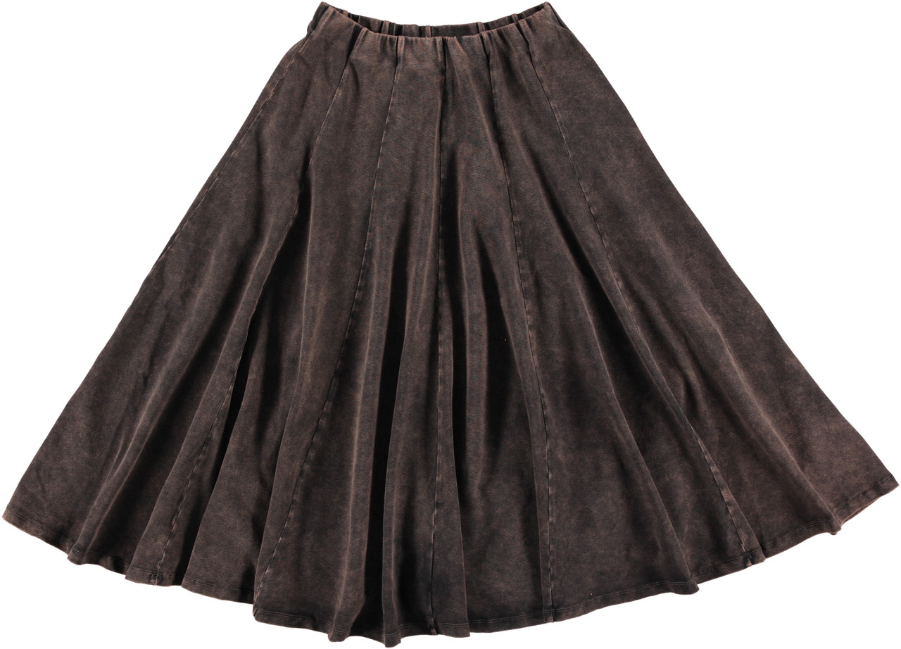 Women/Teen 32 Inches Midi Stonewash Panel Skirt - Double Header USA