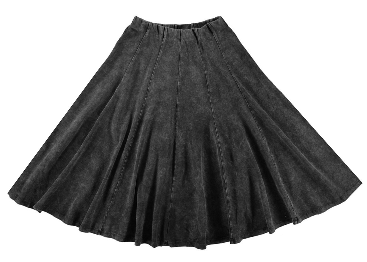 Women/Teen 32 Inches Midi Stonewash Panel Skirt - Double