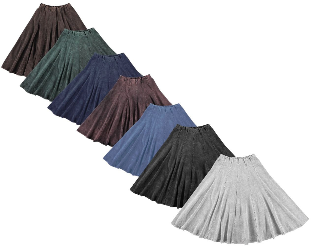 スカート KISHIDAMIKI adjustment tec skirt Women/Teen 32 Inches Midi Stonewash Panel Skirt - Double Header USA