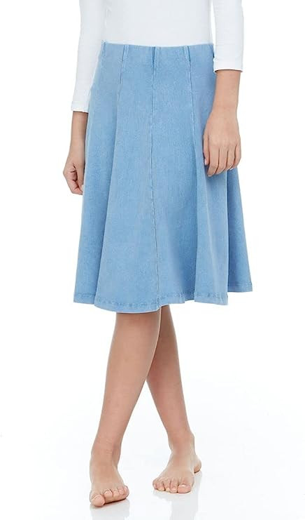 Girls Stonewash Panel Skater Skirt - Double Header USA