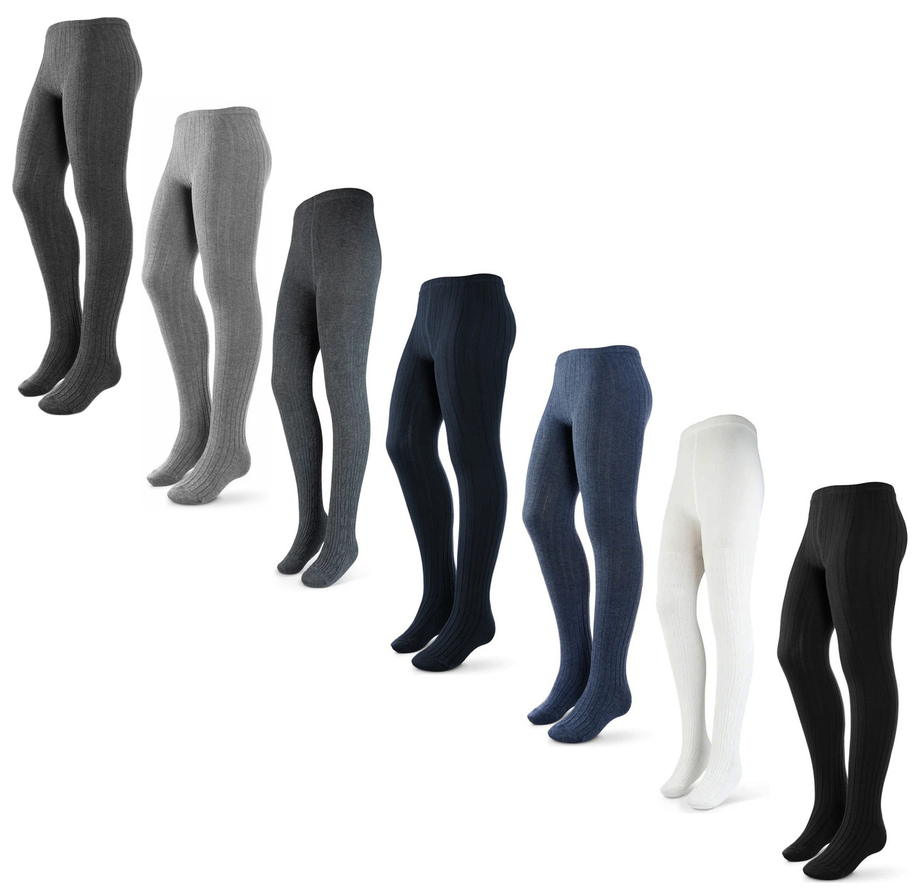 Girls Ribbed Cotton Tights - Double Header USA