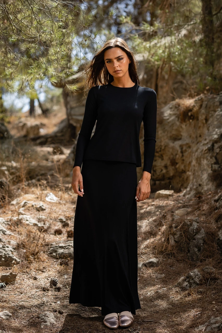 drop waist tiered maxi dress ASTR the Label | Amalina Drop-Waist Maxi Dress in Blue