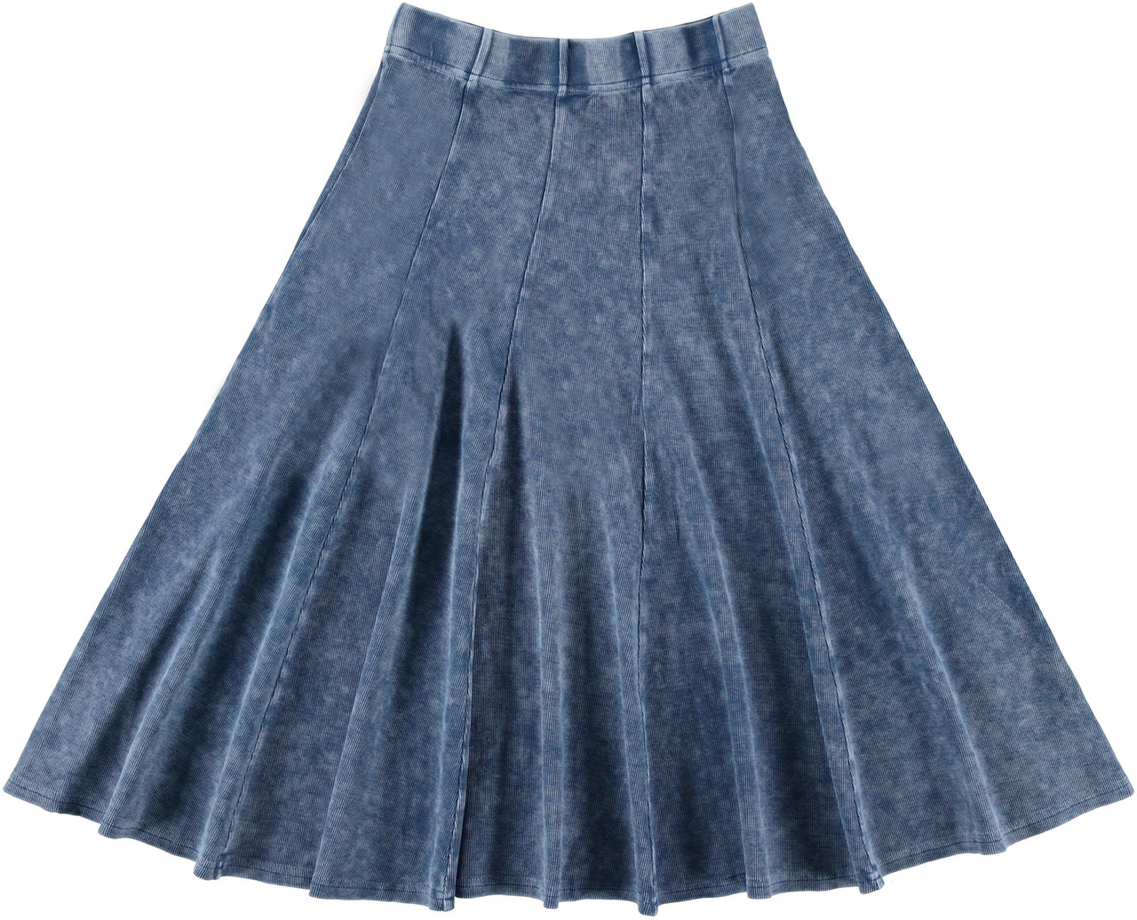 Womens 25/27 Inches Rib Stonewash Panel Skirt - Double Header USA