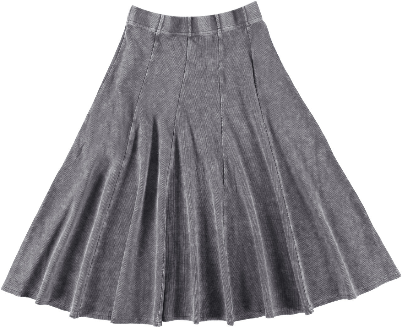 Womens 32 & 36 Inches Rib Stonewash Panel Skirt - Double Header USA