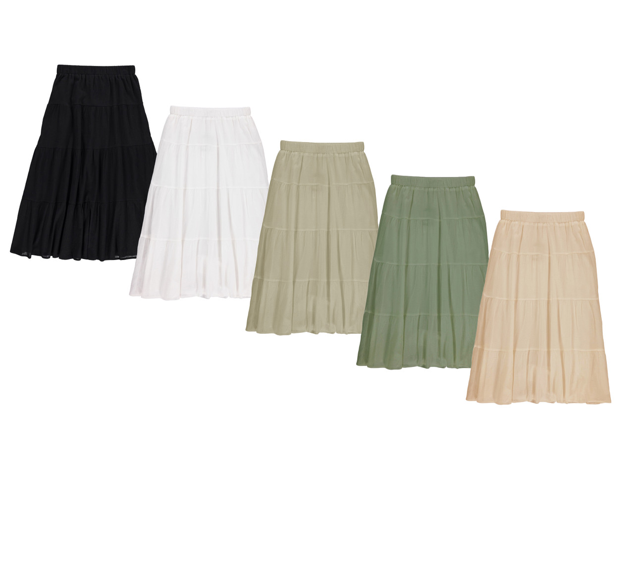 Women's Tiered Midi Skirt - Double Header USA