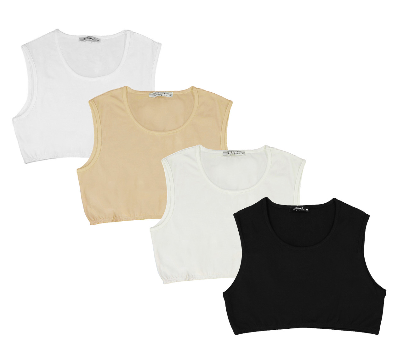 Women's Open Neck Sleeveless Crop Shell - Double Header USA