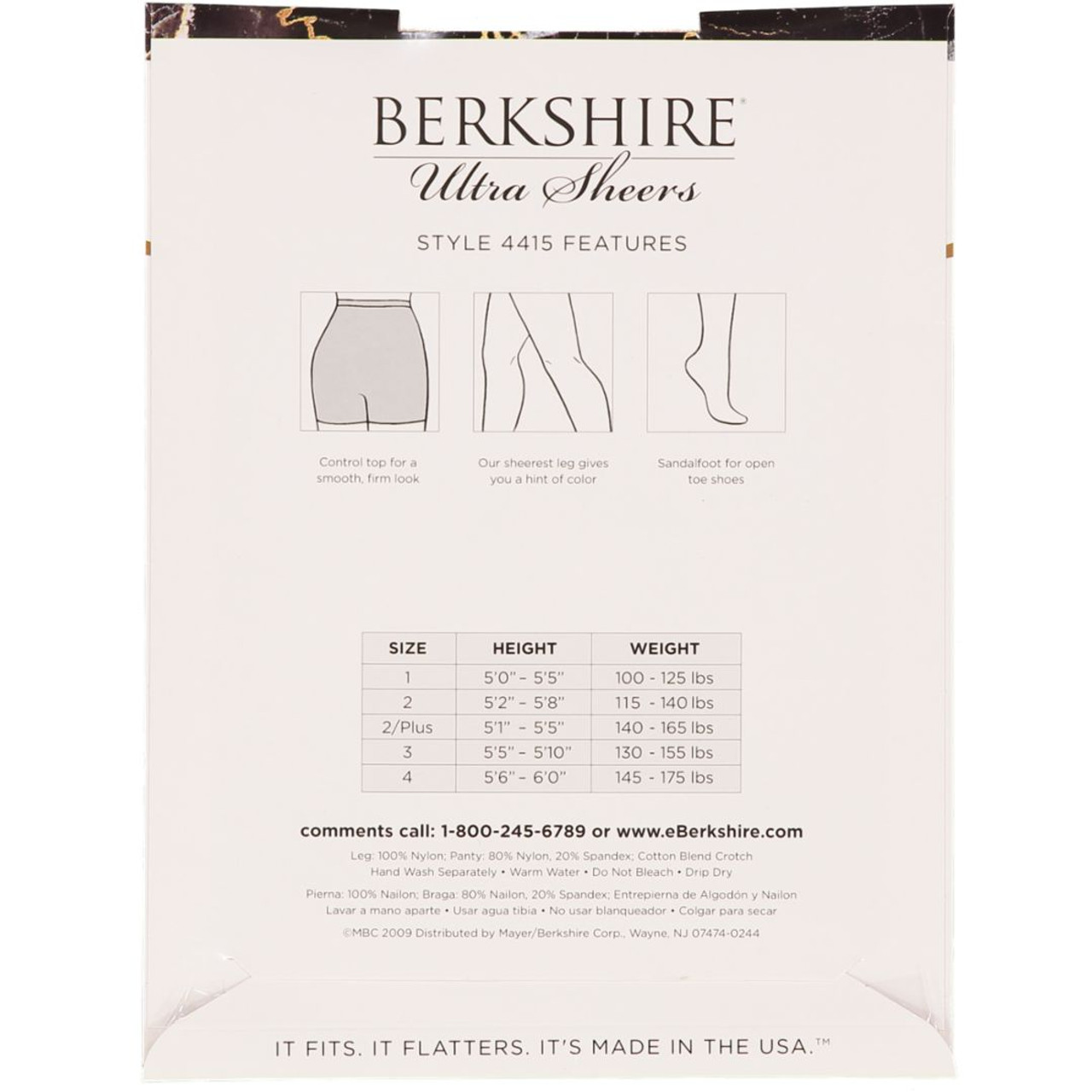 Berkshire Women's Ultra Sheer Control Top Sandalfoot Pantyhose
