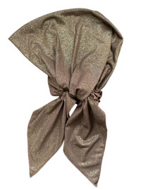 Brown W/ Gold Shadow Lycra Pre-Tied Bandana PTB-1457