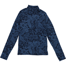 Paisley Printed Cotton Mockneck