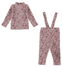 Baby Printed Suspender Set Mauve