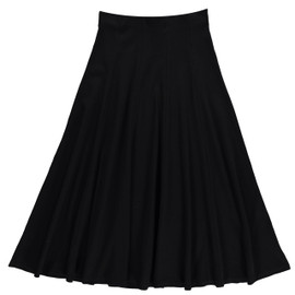 Womens Maxi 36" Black Washed Cotton Panel Skirt