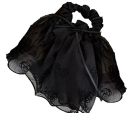 Girls Black Embroidery Pony W/ Tails  (C03-4-4224)