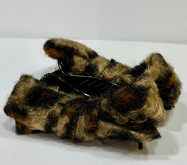 Claw Clip Faux Fur Leopard Print