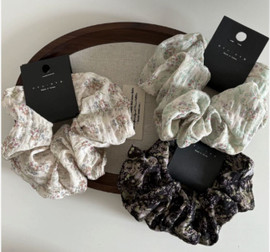 Floral Chiffon Hair Scrunchies