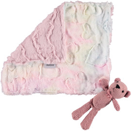 Glacier Ice Pink / Marble Soft Rainbow Hearts Lovey