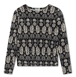 Point Printed Jersey Crew Tropical Motifs