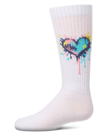 Splatter Colorful Heart Knee Sock