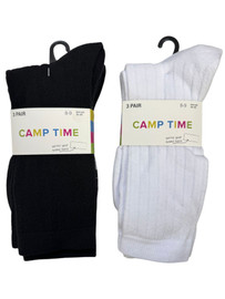Write on Camp Time 3-Pack Wide Ribbed Crew Socks
