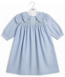 Cotton Striped 3/4 Sleeve Dress