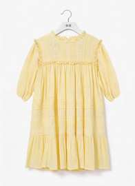 Cotton Eyelet Lace 3/4 Sleeve Dress