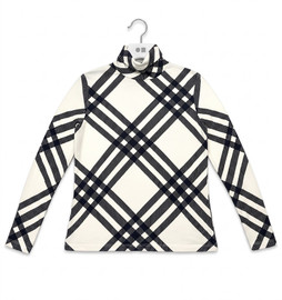 Diagonal  Plaid Turtleneck Tee