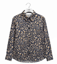 Abstract Floral Knit Buttondown Shirt