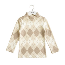 Argyle Tan Mockneck