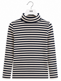 Heather Striped Mockneck