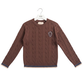 Cable Knit Emblem Sweater
