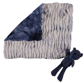 Luxe Cuddle Zigzag White-Navy/Luxe Tie Dye Navy Lovey