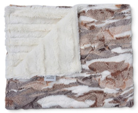 Luxe Snowy Sierra Brown Mix / Stripe Cream Blanket