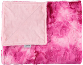 Marble Pink Hearts / Solid Light Pink Blanket