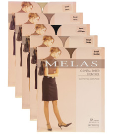 Melas Womens Sheer Control Top 12 Denier Pantyhose - AS-609