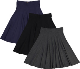 Womens Cotton Ribbed Panel Skirt